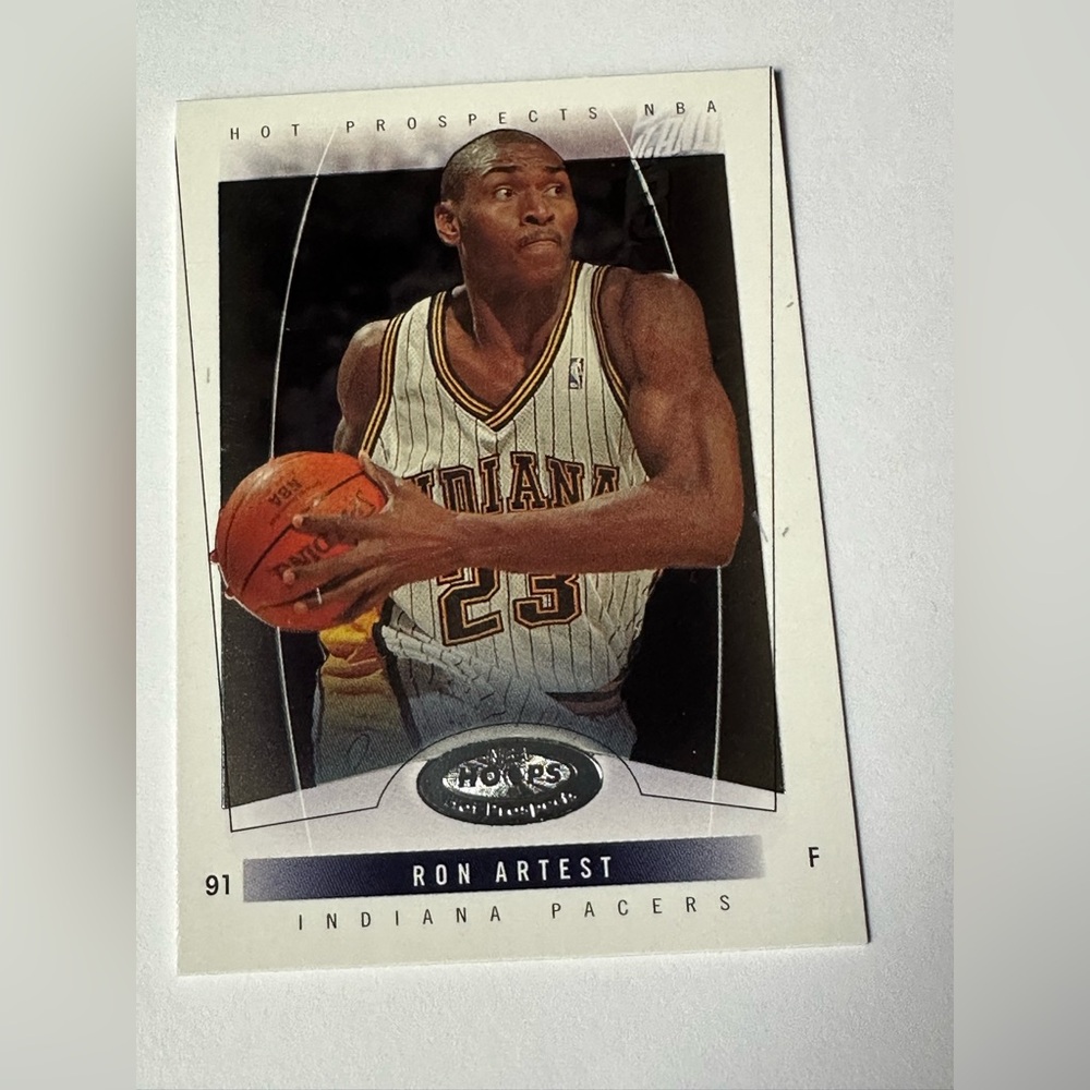 Ron Artest - Indiana Pacers Basketball Trading Card - White/Gold Jersey